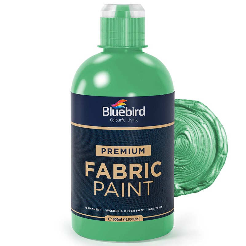BLUEBIRD Fabric Paint, Emerald Green, 16.9 Fl Oz, Permanent Fabric Paints for Clothes, Furniture Upholstery - Image 1